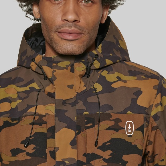 BASS OUTDOOR Storm Camouflage Water-Resistant Hiking Tech Olive Camo Jacket - Picture 3 of 7